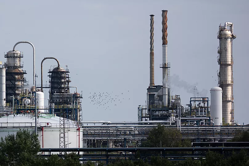 A general view of MOL's Danube refinery which produces fuel from Russian crude oil in Százhalombatta, 27 September, 2025
