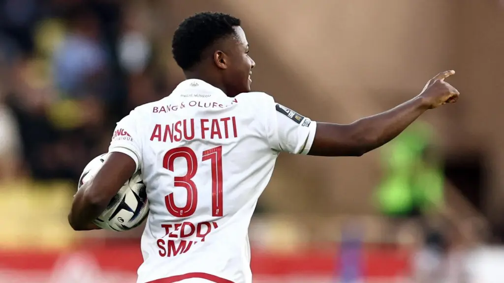 Ansu Fati celebra el gol marcado ante el Niza.