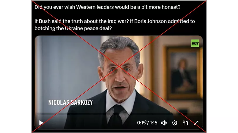 The video was produced by RT and provides an AI disclaimer