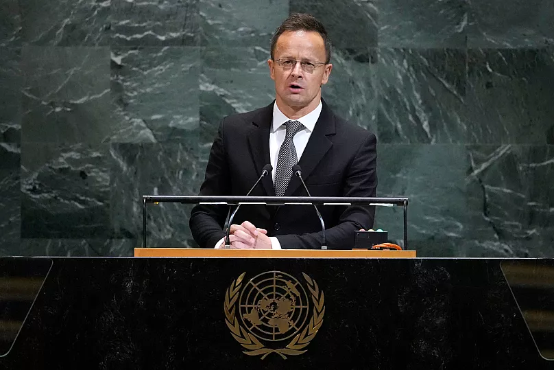 Minister for Foreign Affairs and Trade of Hungary Péter Szijjártó addresses the 80th session of the United Nations General Assembly in New York, 24 September, 2025