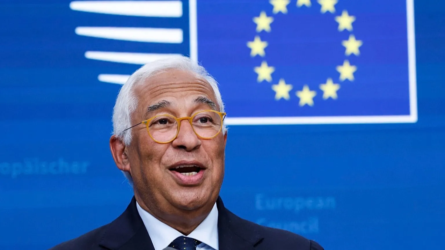 European Council President Antonio Costa speaks during a media conference at an EU summit in Brussels, 26 June 2025. 