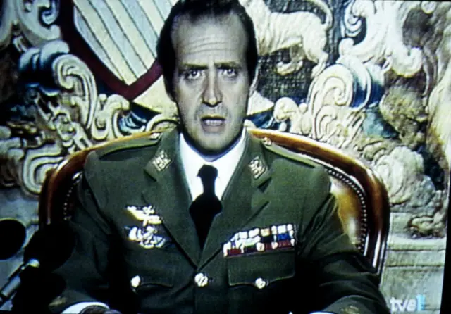 Captura del discurso del rey en la noche del 23F.