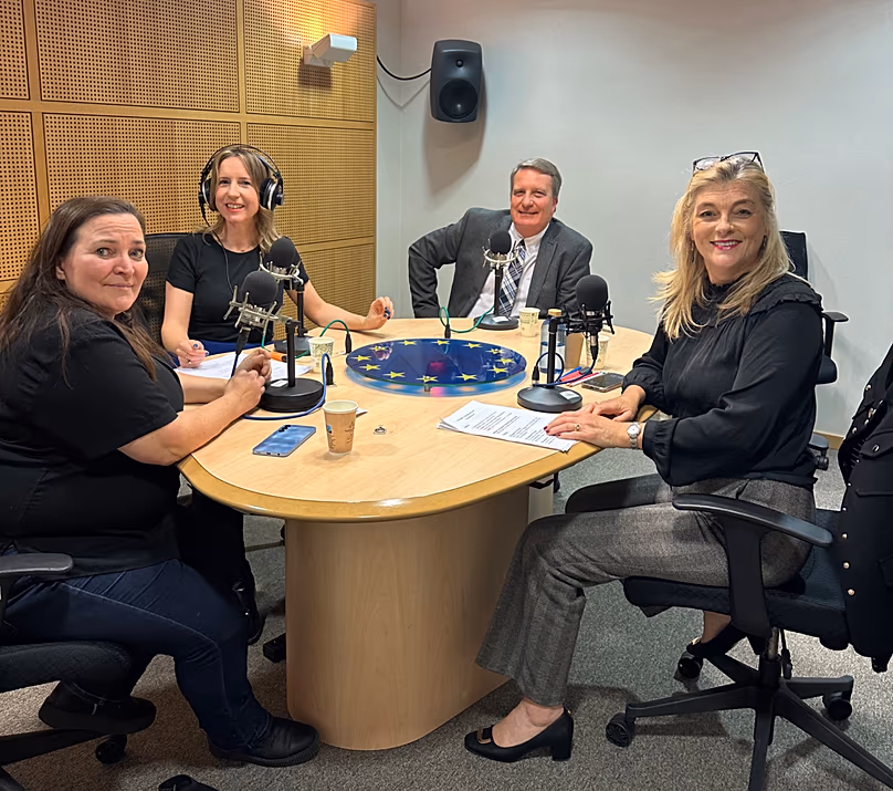 Host Méabh Mc Mahon with guests Cynthia NÍ MHURCHÚ, Teresa Küchler and Stefan Grobe