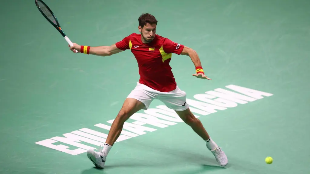 Pablo Carreño, en la final de la Copa Davis ante Matteo Berrettini.