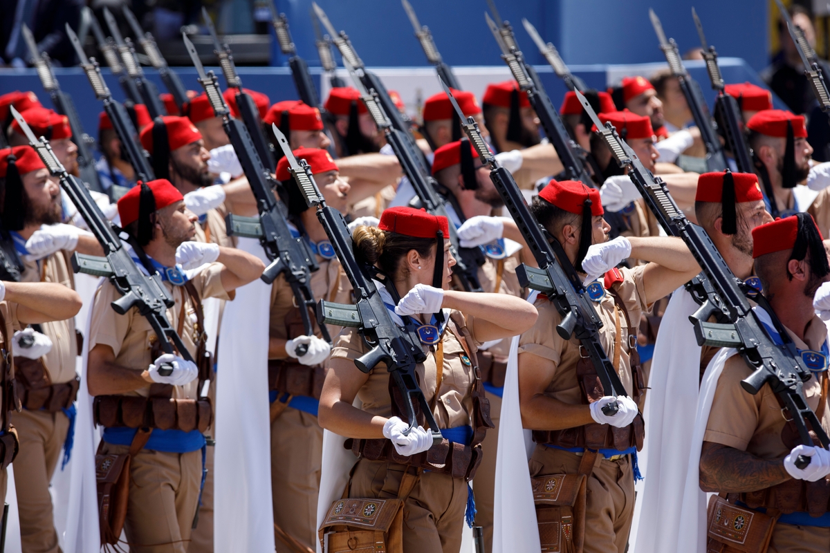 Militares el día del desfile