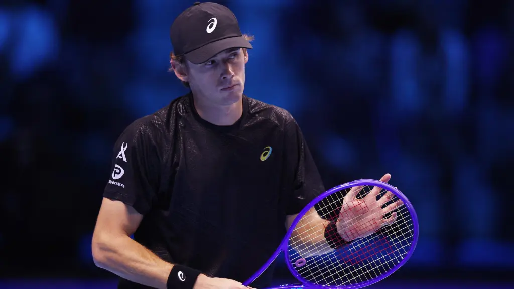 Álex de Miñaur, durante el partido contra Alcaraz de las ATP Finals.