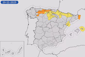 Mapa de alertas meteorológicas por