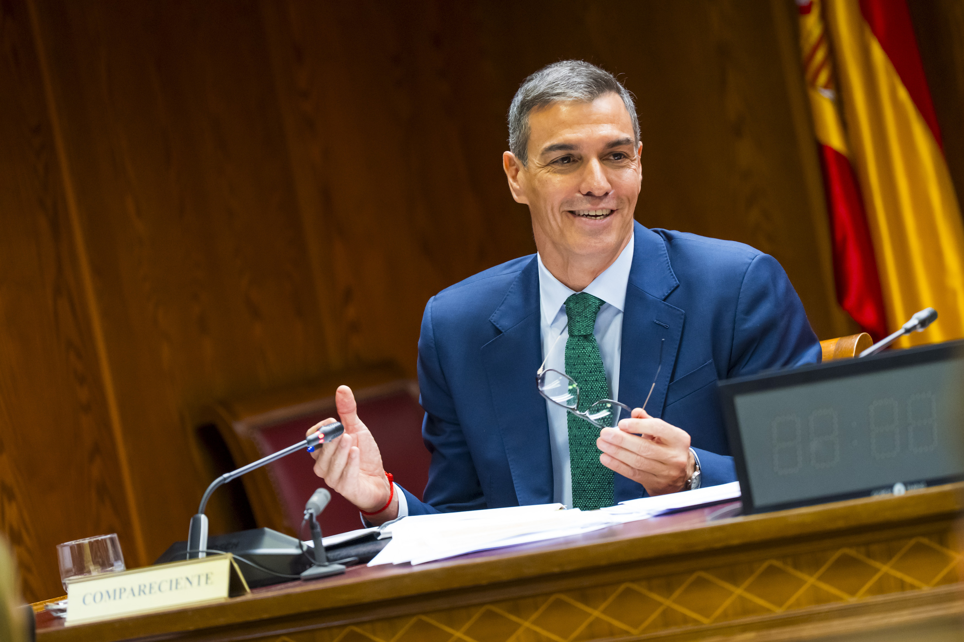 Pedro Sánchez, en su comparecencia ante la Comisión de Investiagción del 'caso Koldo' en el Senado.