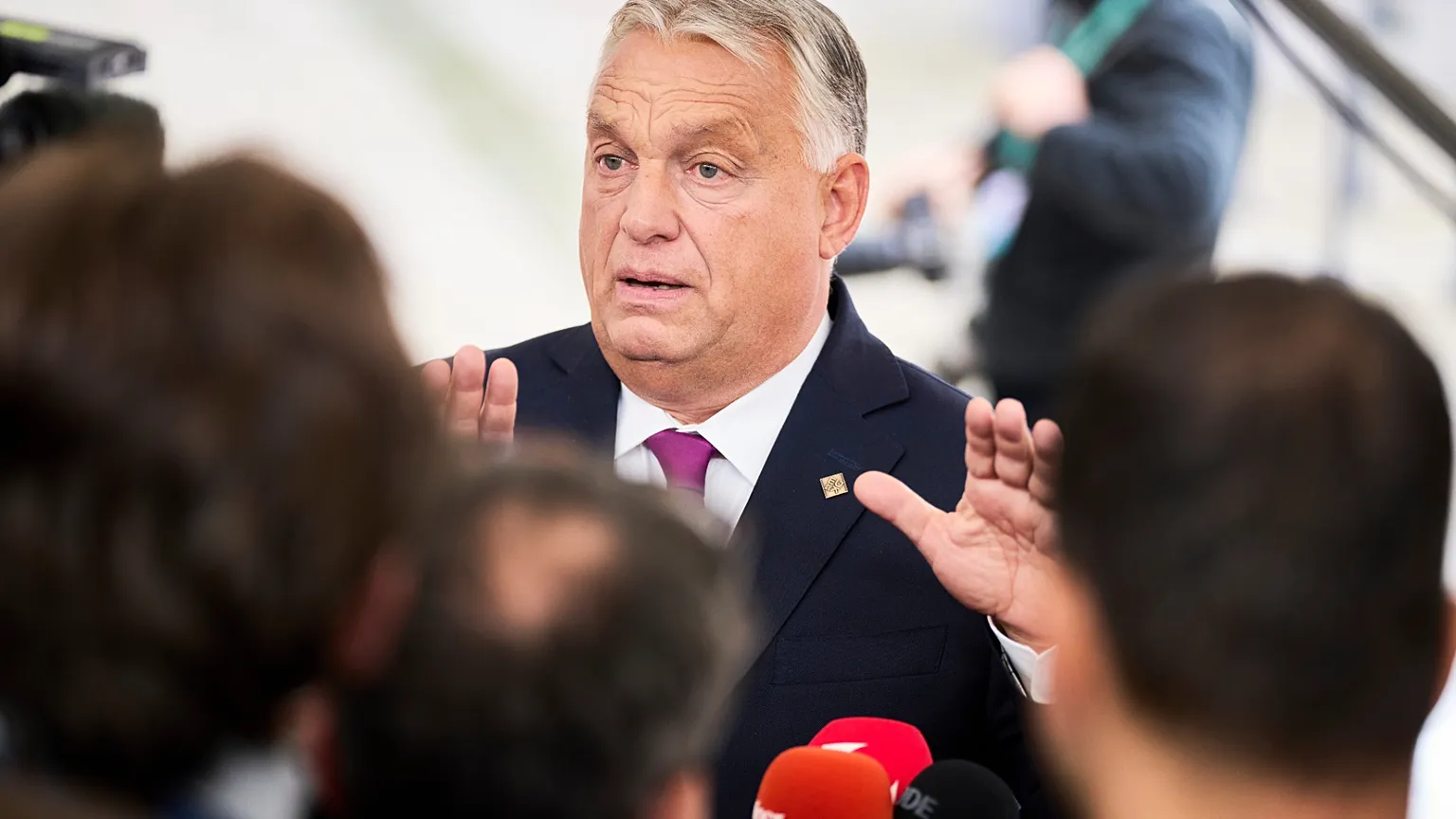 Hungary's Prime Minister Viktor Orban arrives at an informal summit in the Danish parliament at Christiansborg Castle in Copenhagen, Wednesday, Oct. 1, 2025. (Thomas Traasdahl