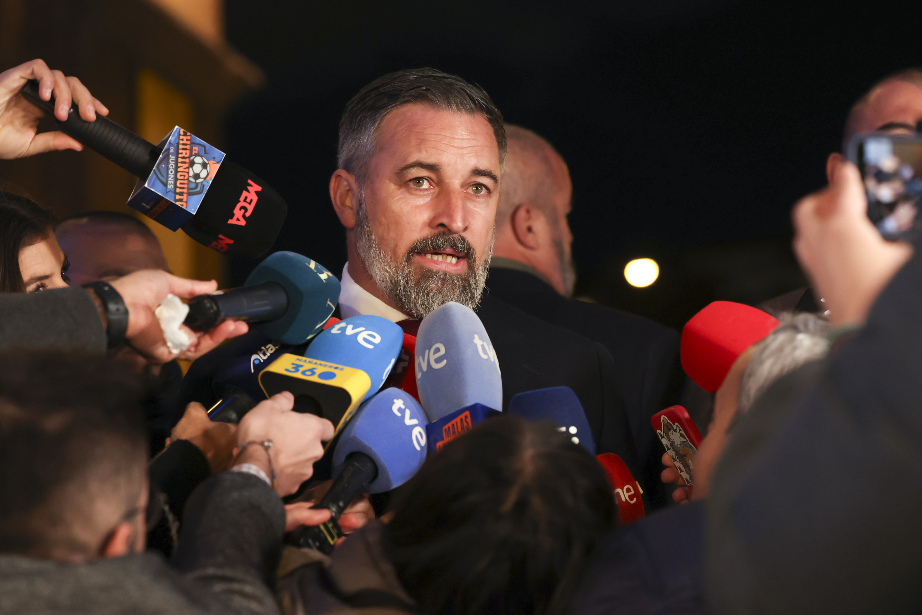 El líder de Vox, Santiago Abascal, este jueves en Madrid