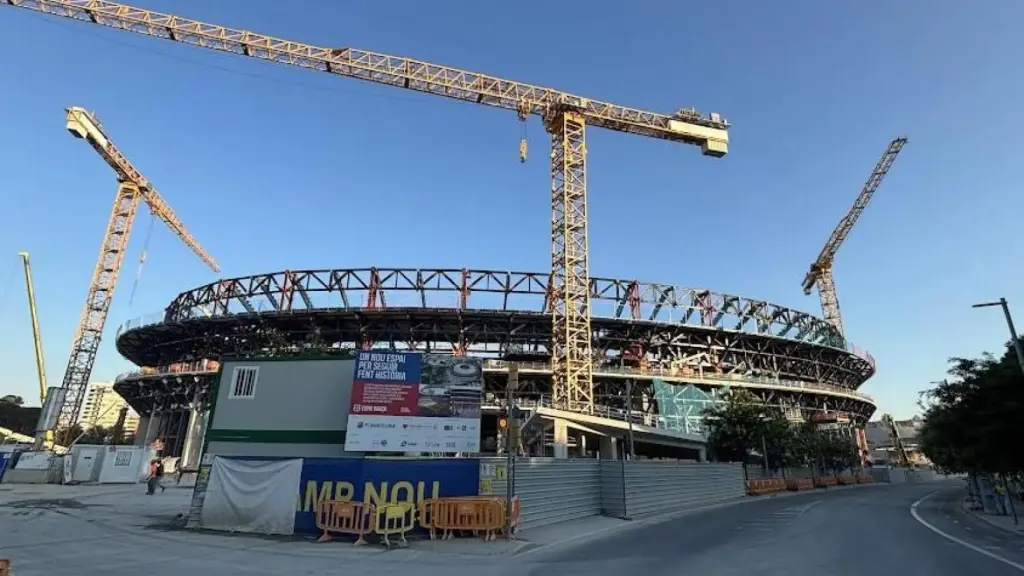 Imagen exterior de las obras del Camp Nou