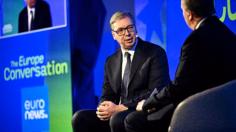 Serbian President Aleksandar Vučić at the Euronews' Enlargement Summit.