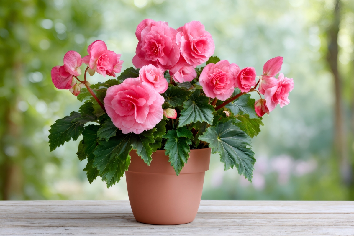 Begonia rosa. (Adobe Stock)