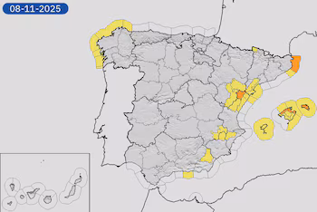 Mapa de avisos meteorológicos de