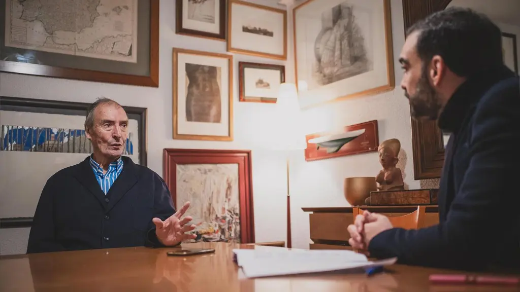 El expresidente del Senado Juan José Laborda, durante la entrevista con EL ESPAÑOL.