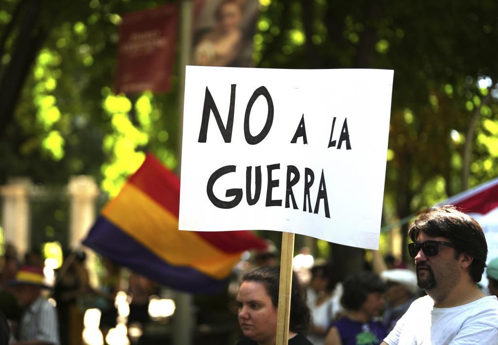 Manifestación en Madrid el pasado junio "contra el rearme y la militarización" que supondría el aumento del gasto en defensa.