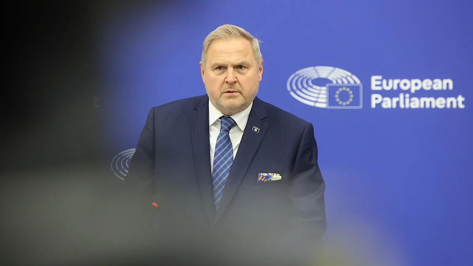 Estonian MEP Riho Terras at a conference on the 2023 and 2024 Commission reports, 7 May 2025