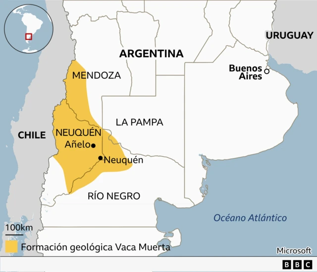 Mapa de Vaca Muerta