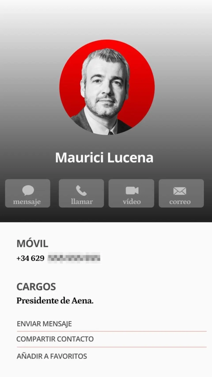 Tarjeta de contacto de Héctor Izquierdo.