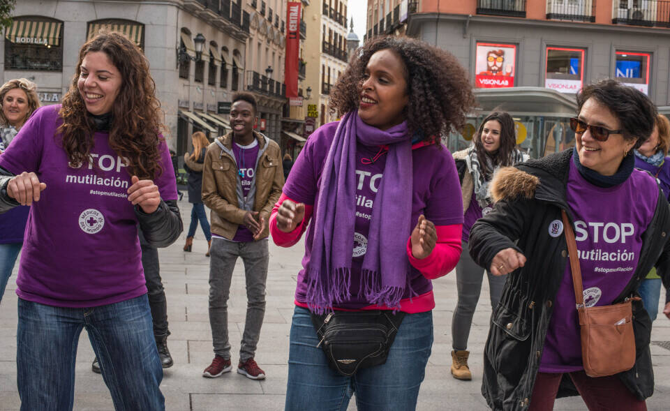 Participantes en una de las actividades de Médicos del Mundo en Madrid. (Cedida)