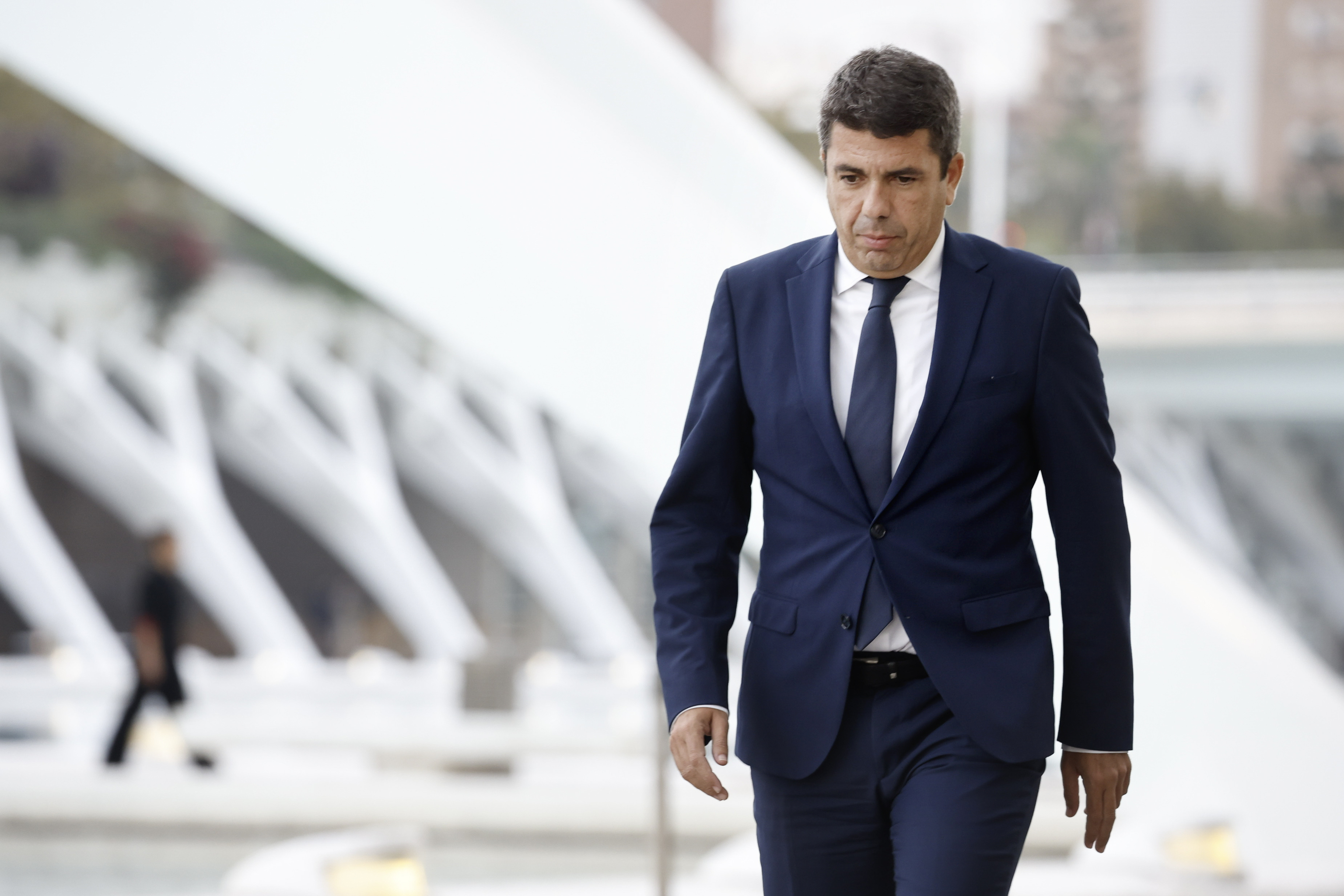 El presidente de la Generalitat, Carlos Mazón, el pasado miércoles en el funeral de Estado por las víctimas de la dana, en Valencia