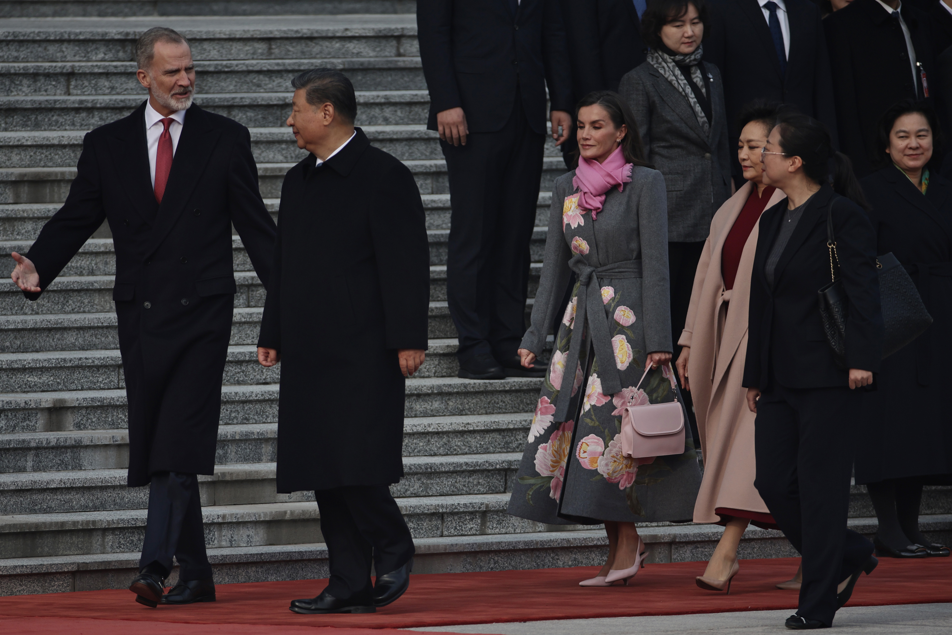 Felipe VI, Xi Jinping, la Reina Letizia y la primera dama china Peng Liyuan.