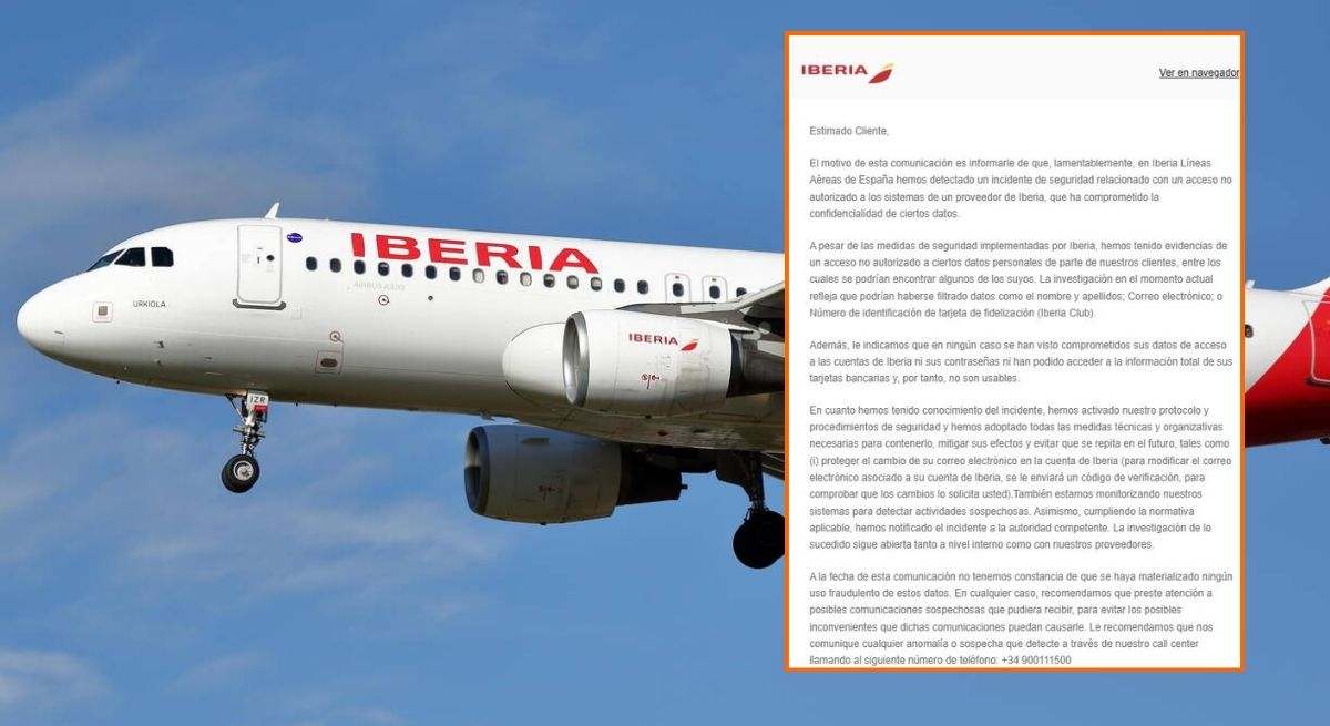 Iberia sufre un ciberataque que podría comprometer información de sus clientes: "No se ha obtenido ningún dato completo ni usable de medios de pago ni tampoco claves de acceso a las cuentas de Iberia"