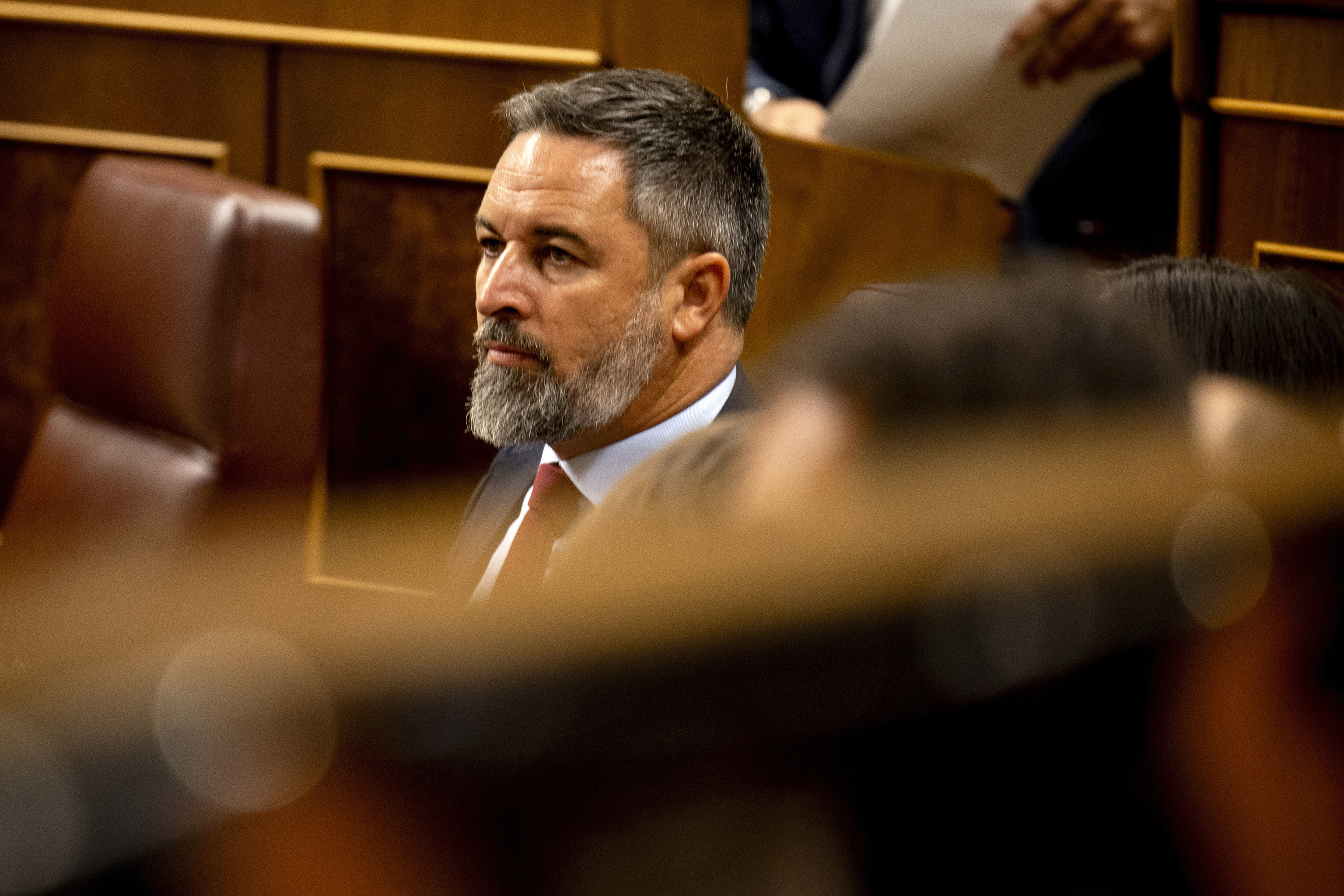 El presidente de Vox, Santiago Abascal, en el Congreso