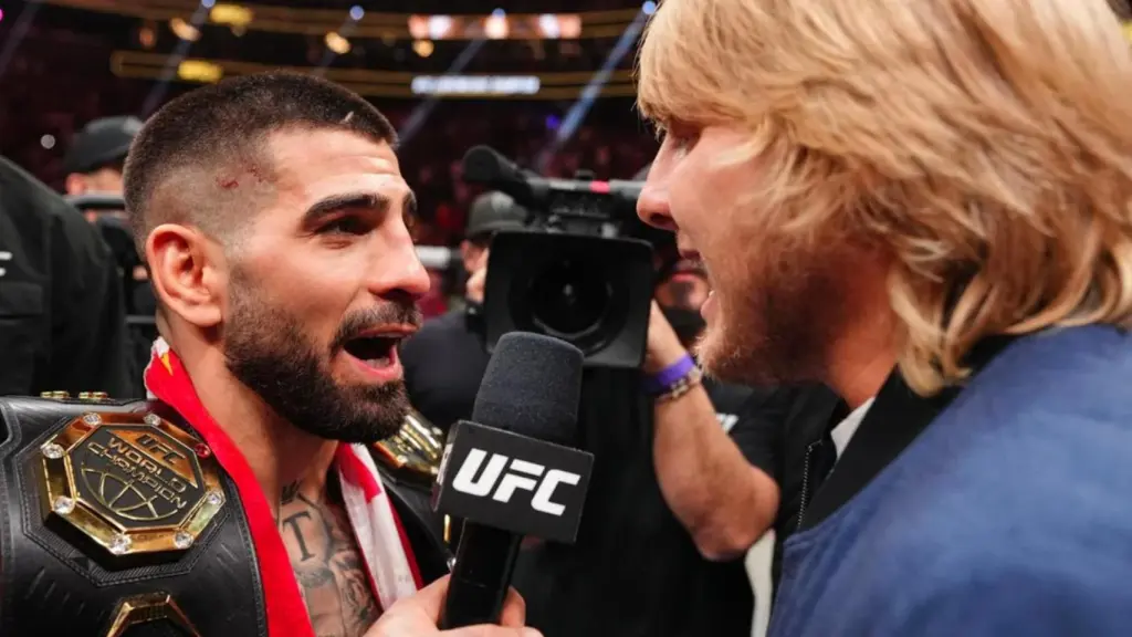 Ilia Topuria y su cara a cara con Paddy Pimblett tras la victoria ante Charles Oliveira
