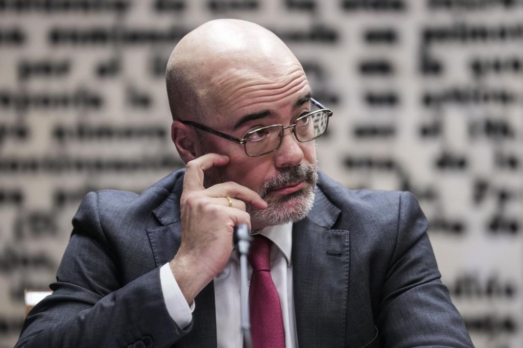 Francisco Martín, delegado del Gobierno en Madrid, en la comisión del 'caso Koldo' en el Senado.