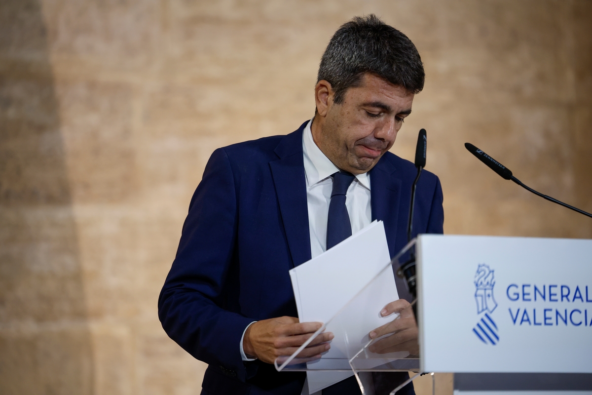 Carlos Mazón, en su comparecencia