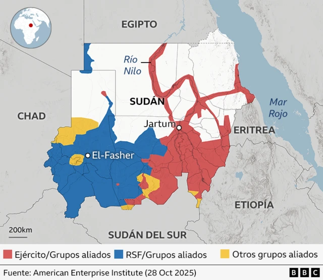 Mapa de Sudán