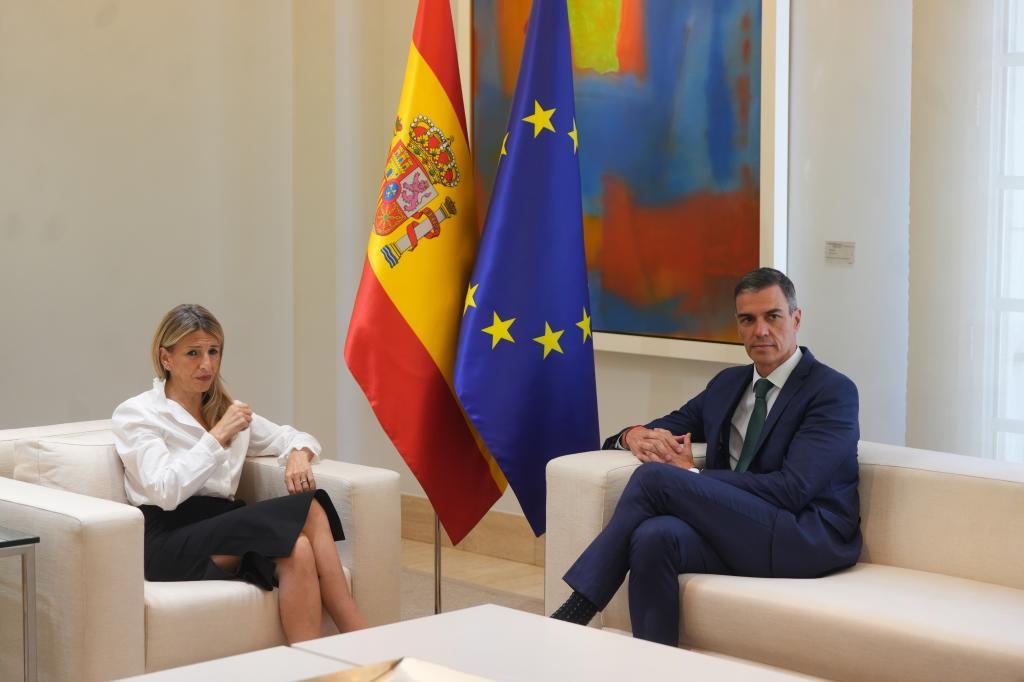 Yolanda Díaz y Pedro Sánchez, en La Moncloa.