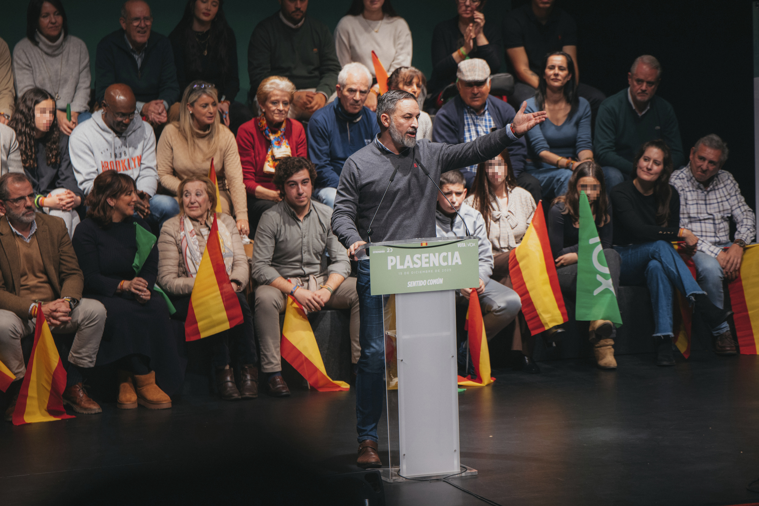 Abascal durante un mitín en Plasencia el pasado 15 de diciembre.