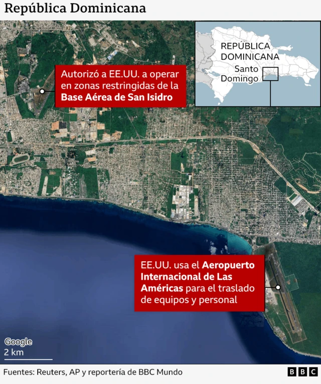 Mapa que muestra la situación geográfica de República Dominicana