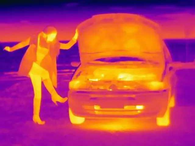 Imagen de mujer con problemas mecánicos del auto