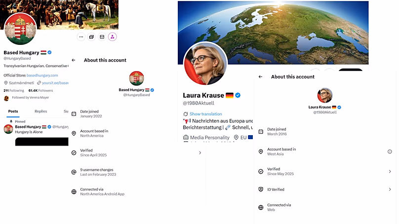 X's data shows accounts claiming to be based in Europe are located elsewhere.
