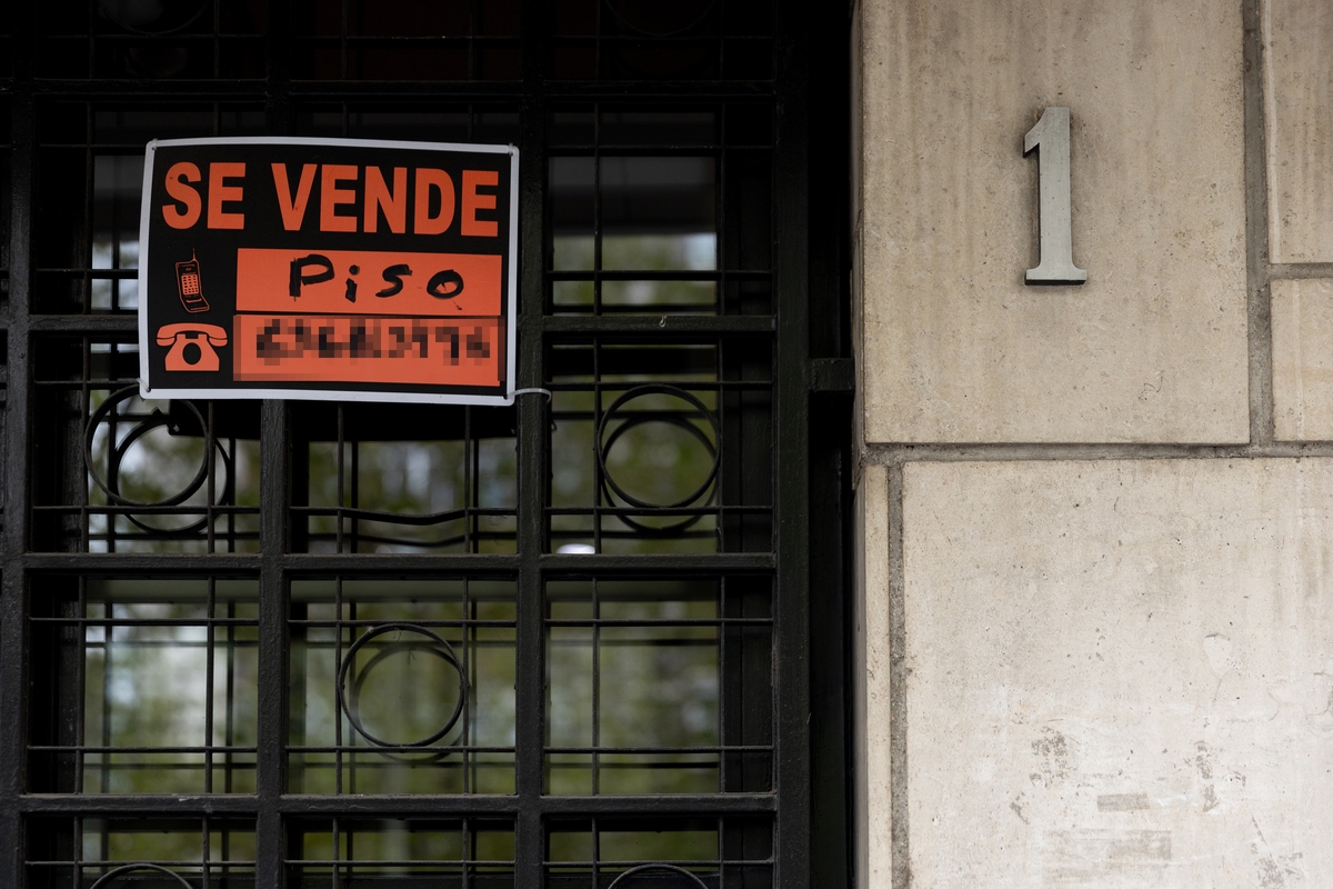Vista de un cartel de
