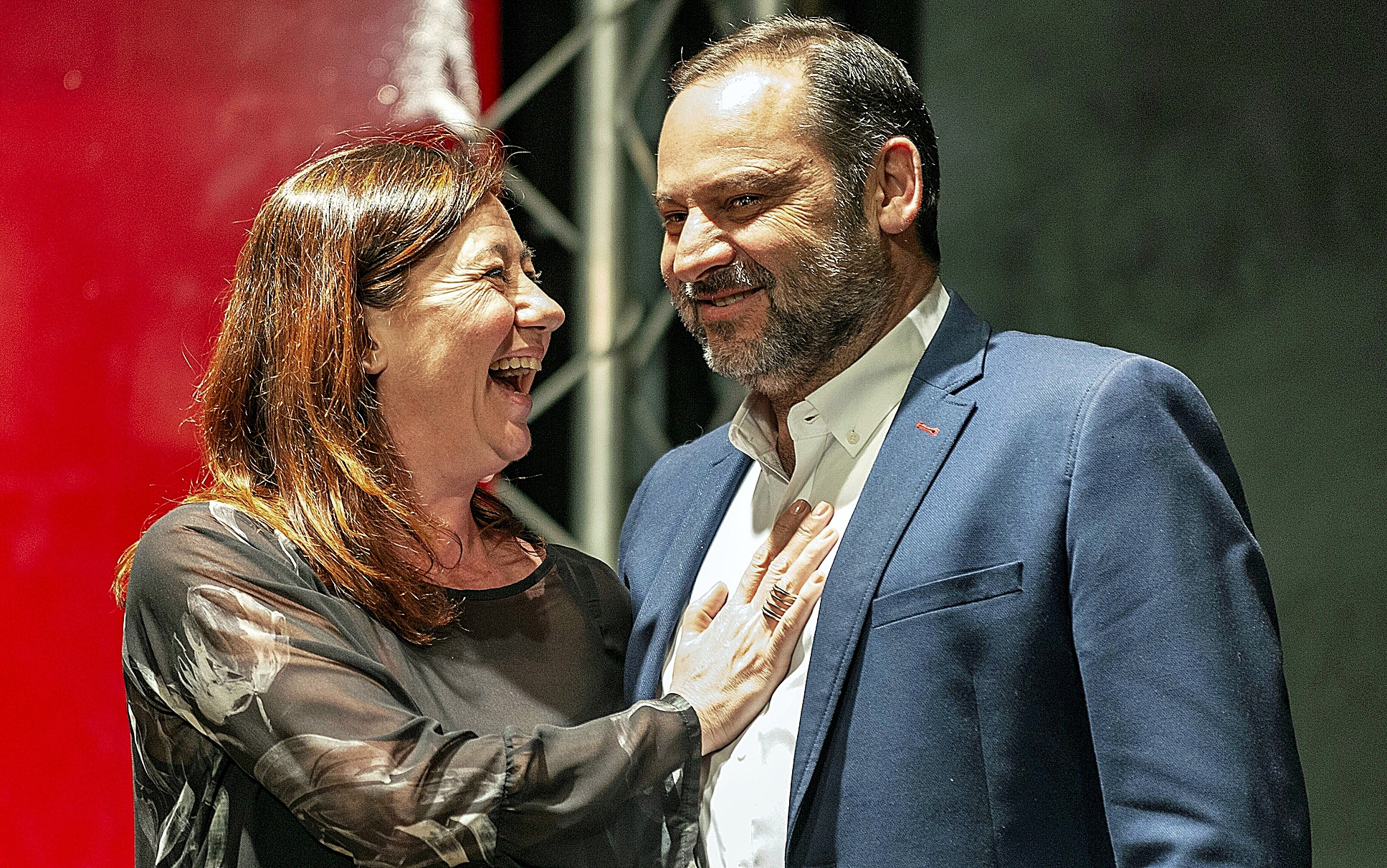 La entonces presidenta balear Francina Armengol y el entonces seccretario de Organización del PSOE José Luís Ábalos en Palma de Mallorca en marzo de 2019.