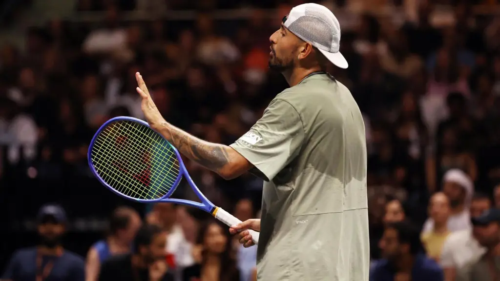 Kyrgios, en un momento del partido ante Sabalenka.