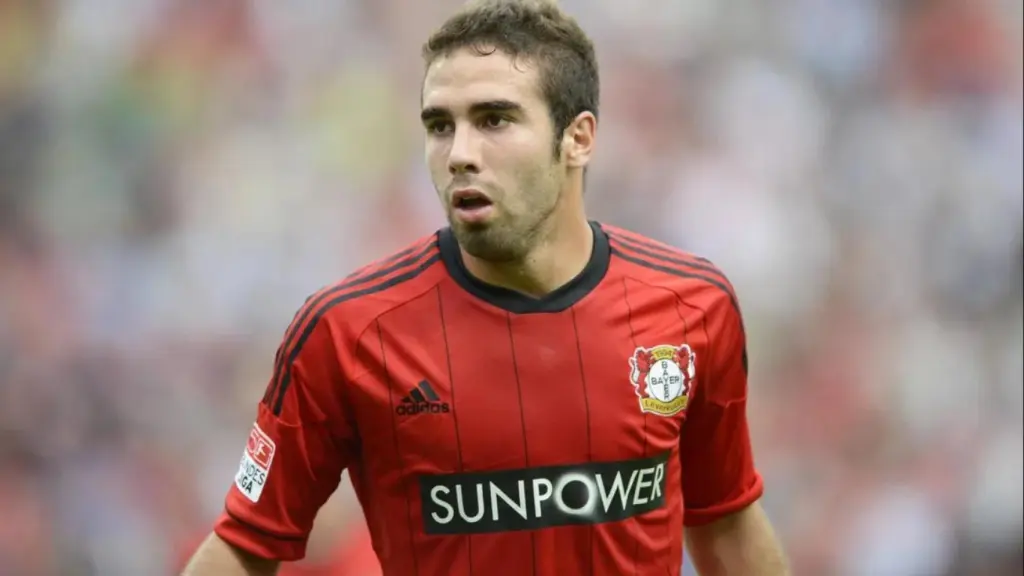Carvajal, durante un partido con el Bayer Leverkusen.