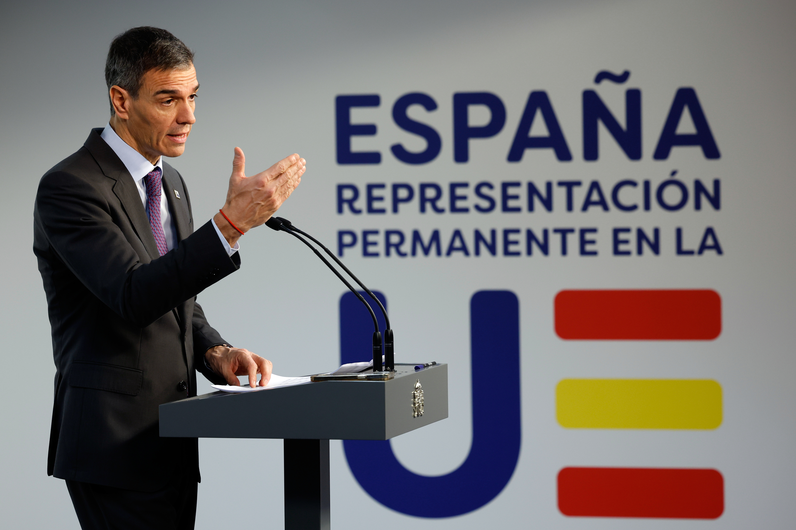 Pedro Sánchez comparece ante los medios tras el Consejo Europeo.