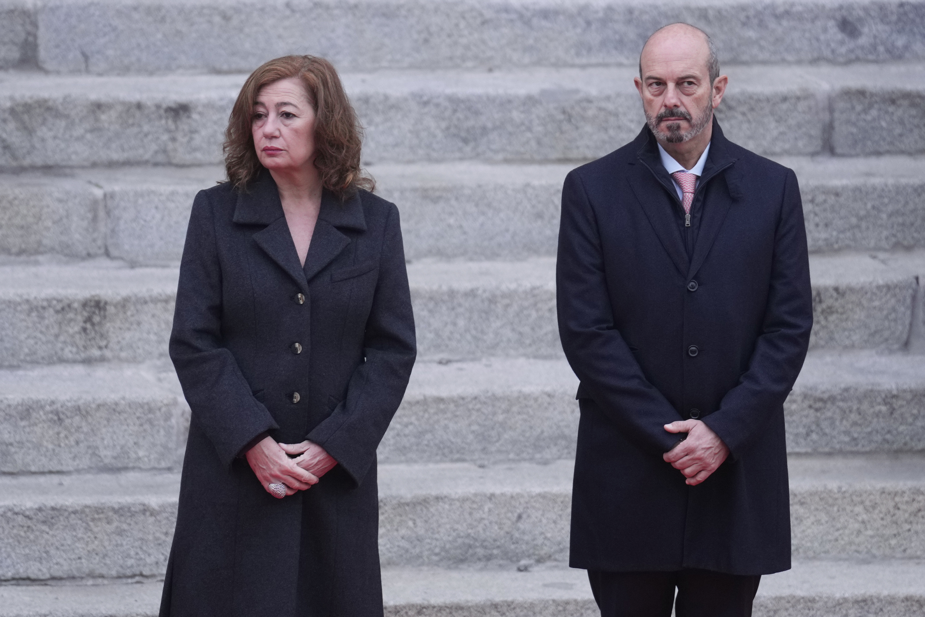 Los presidentes del Congreso de los Diputados, Francina Armengol, y del Senado, Pedro Rollán, durante el acto institucional por el Día de la Constitución