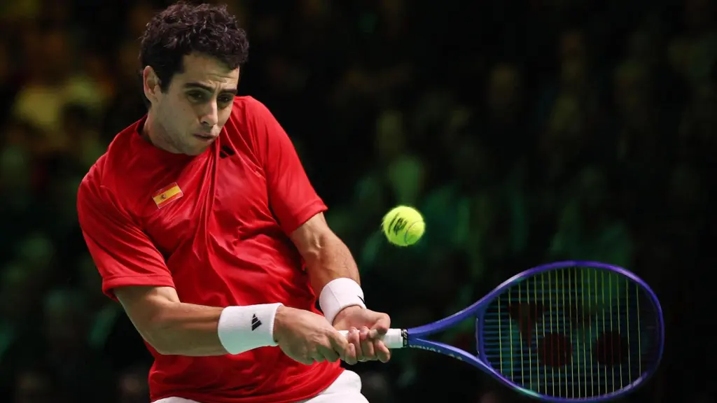 Jaume Munar, en la final de la Copa Davis ante Flavio Cobolli.