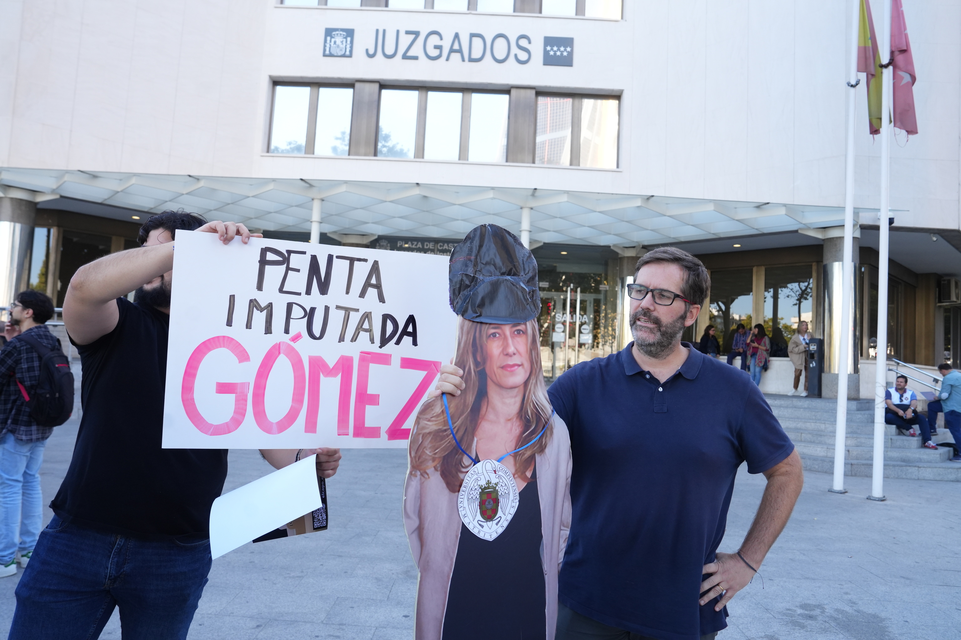 Protestas contra Begoña Gómez ante el juzgado el pasado 10 de octubre.