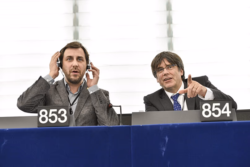 Puigdemont and Comín in a Parliament's debate during the previous legislature