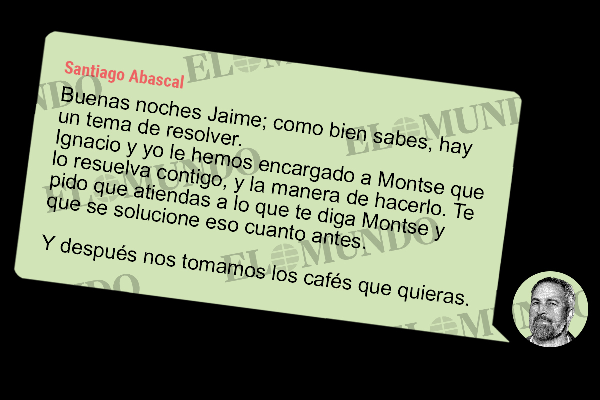 El whatsapp con la orden de Abascal para "resolver" el 'caso Revuelta' sin denuncia: "Y después nos tomamos los cafés que quieras"