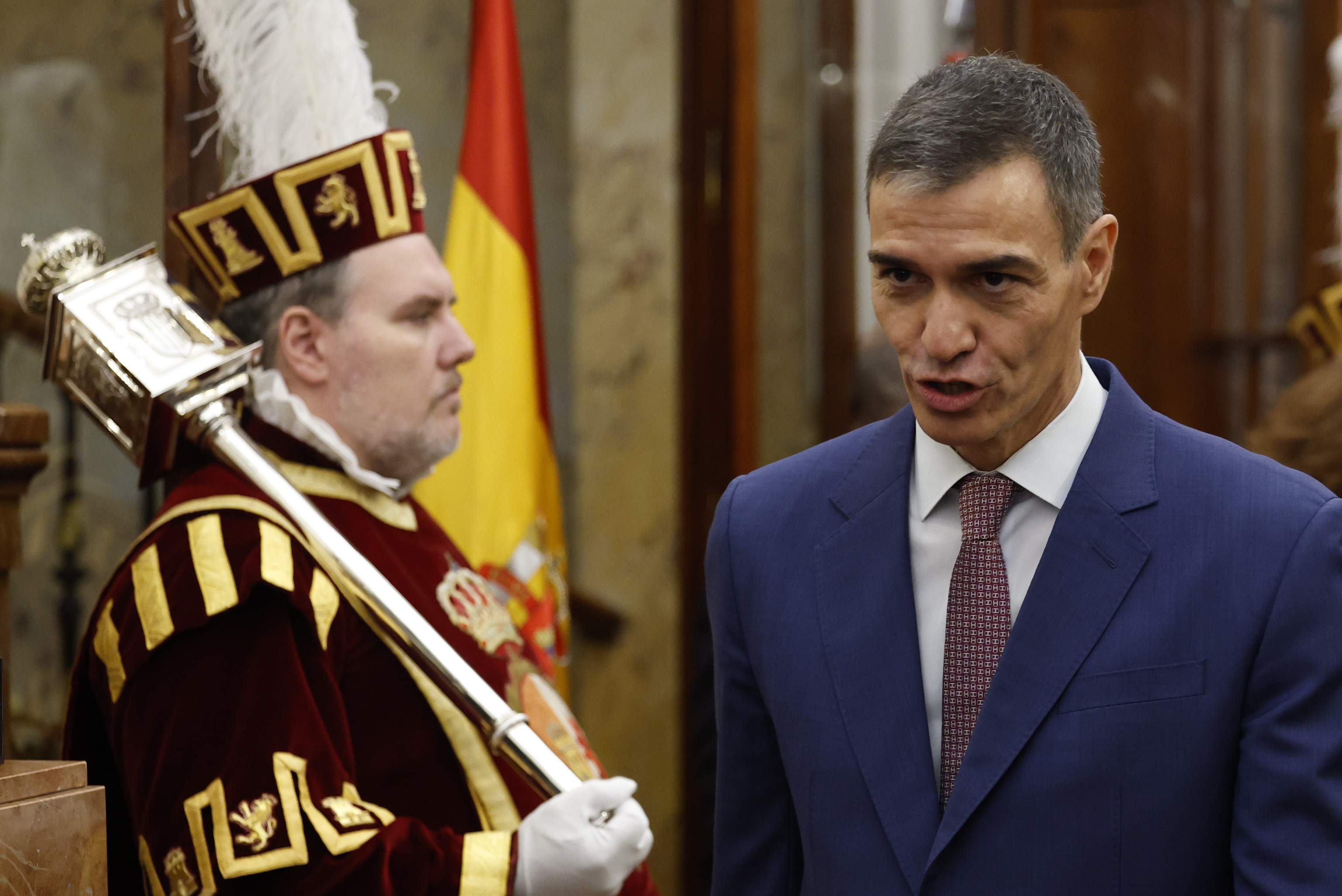 Pedro Sánchez, en el acto de la Constitución.