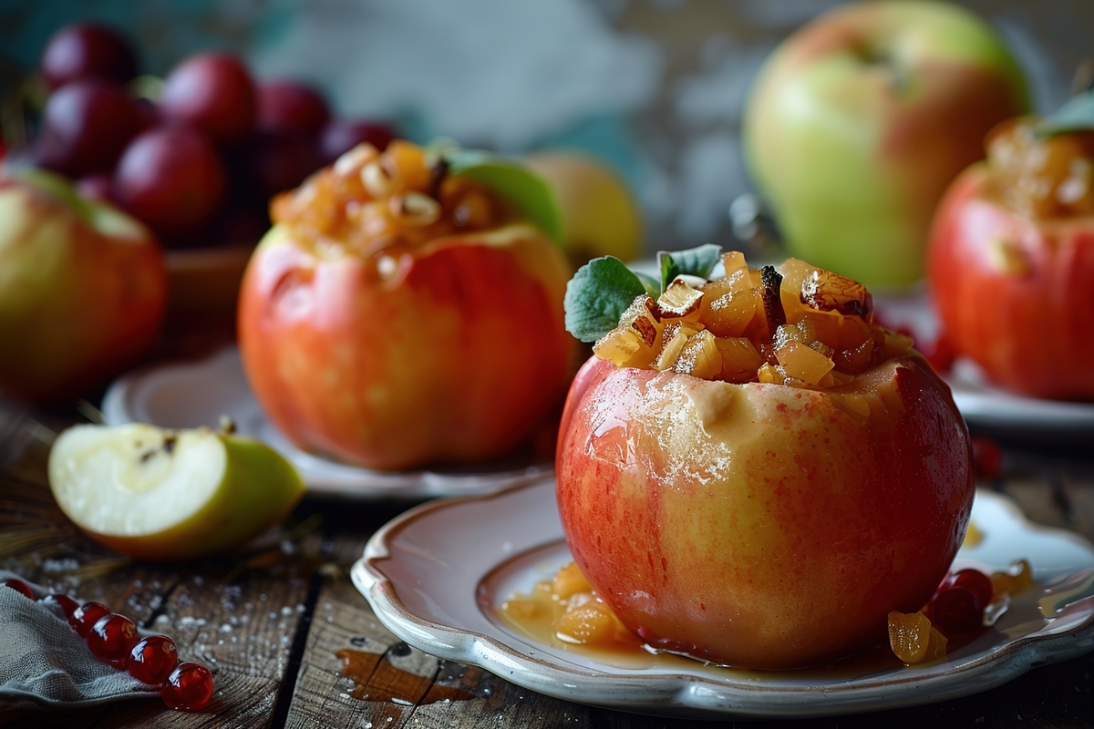 Manzanas asadas rellenas de frutos