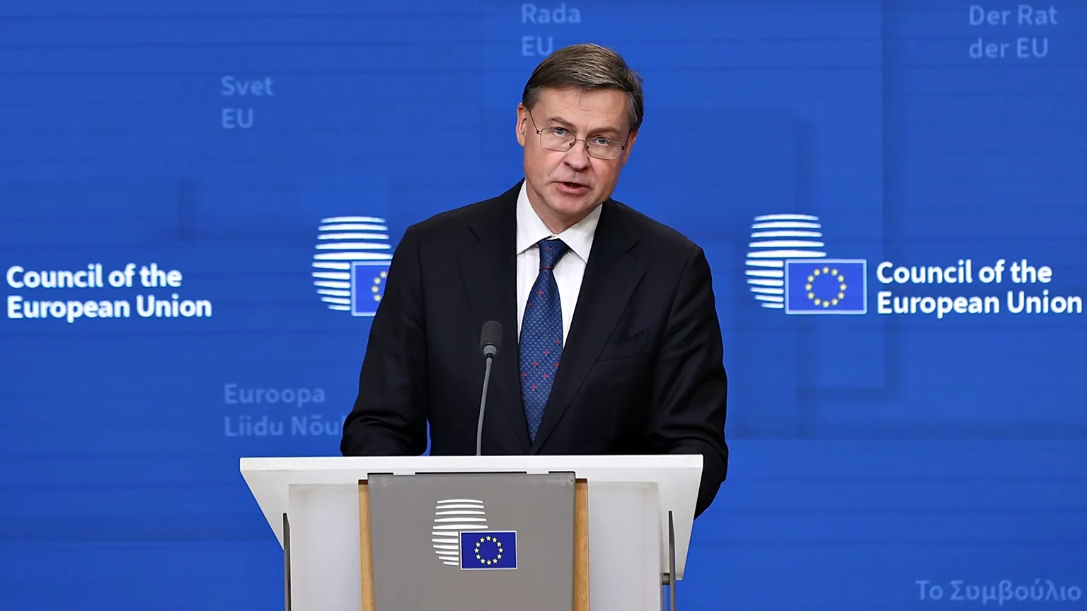 European Commissioner for the Economy Valdis Dombrovskis.